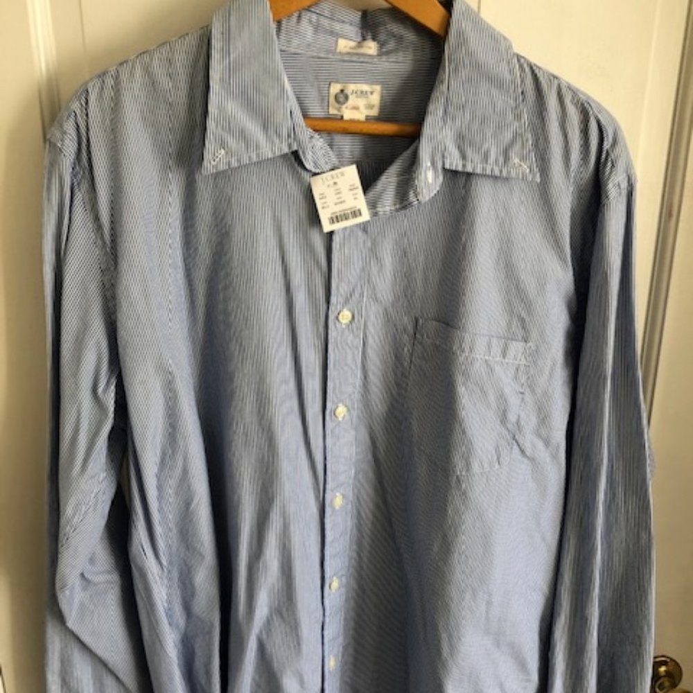 New With Tags NWT J. Crew Blue White Stripe XL Shirt